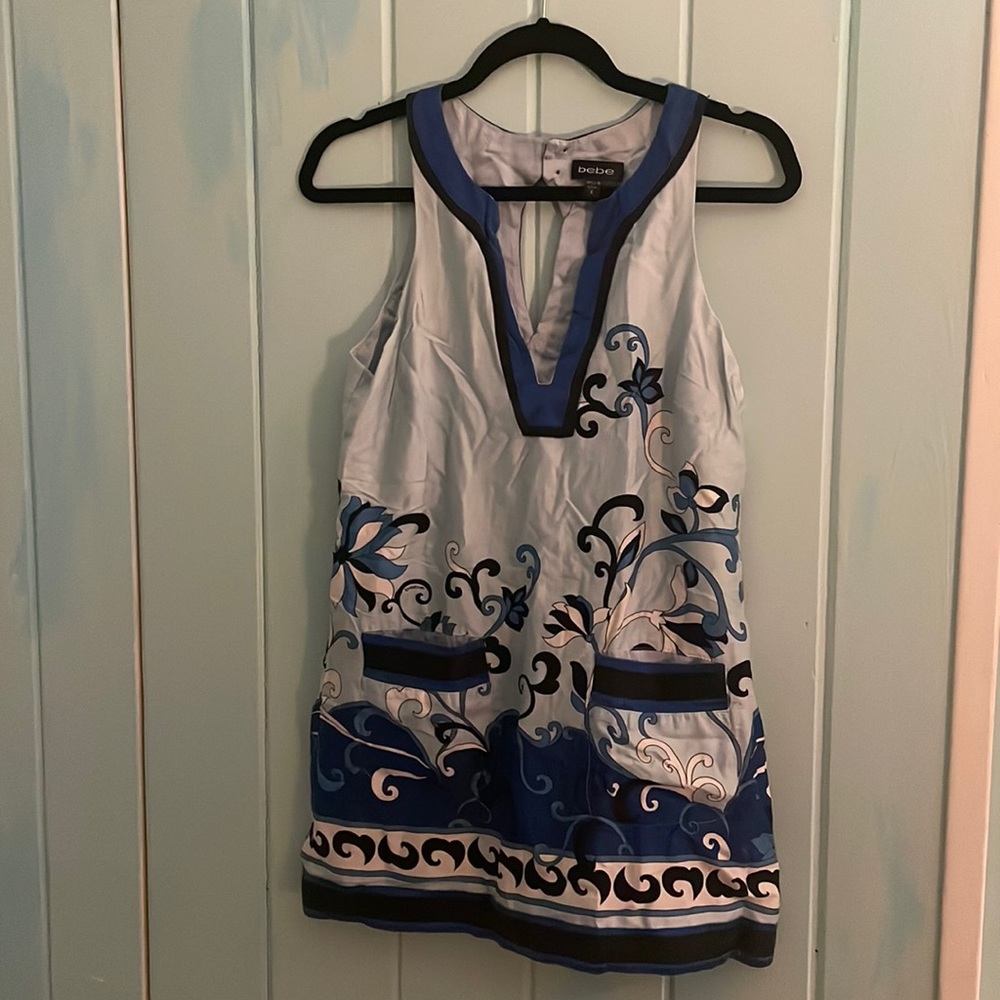 bebe vintage blue tunic with pockets Small